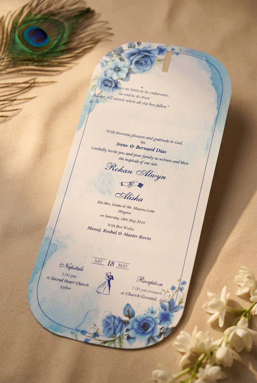Modern Floral Wedding Invitation
