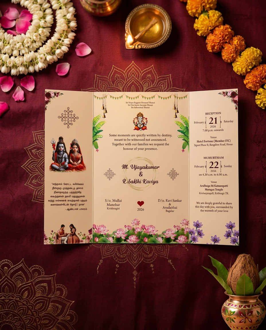 Royal Wedding Customised Invitation Ribbon Open Type