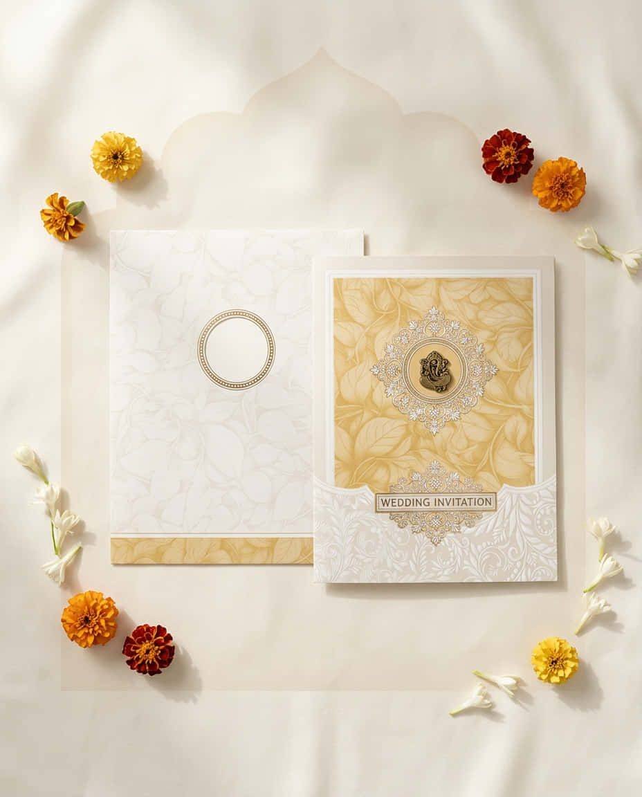 Traditional Invitation Hindu Yellow