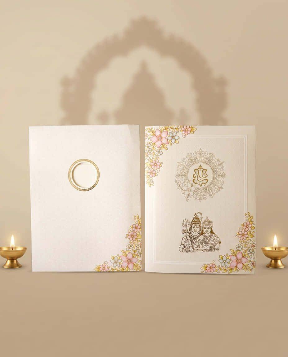 Wedding Invitation Colourful Florals 3 Hindu