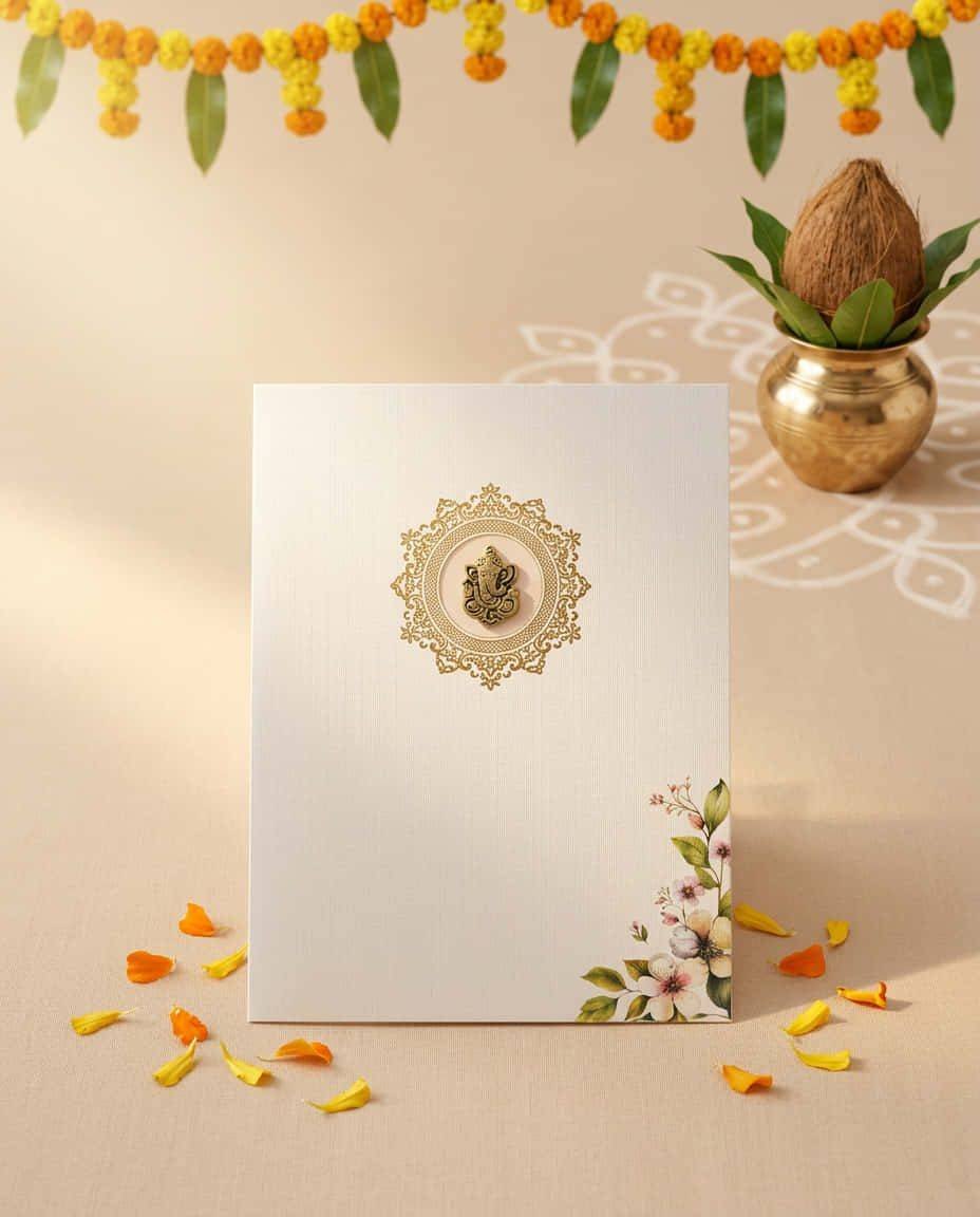 Wedding Invitation Florals 2 Hindu