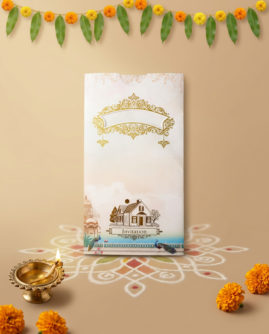 New House Warming Invitation minimal blue