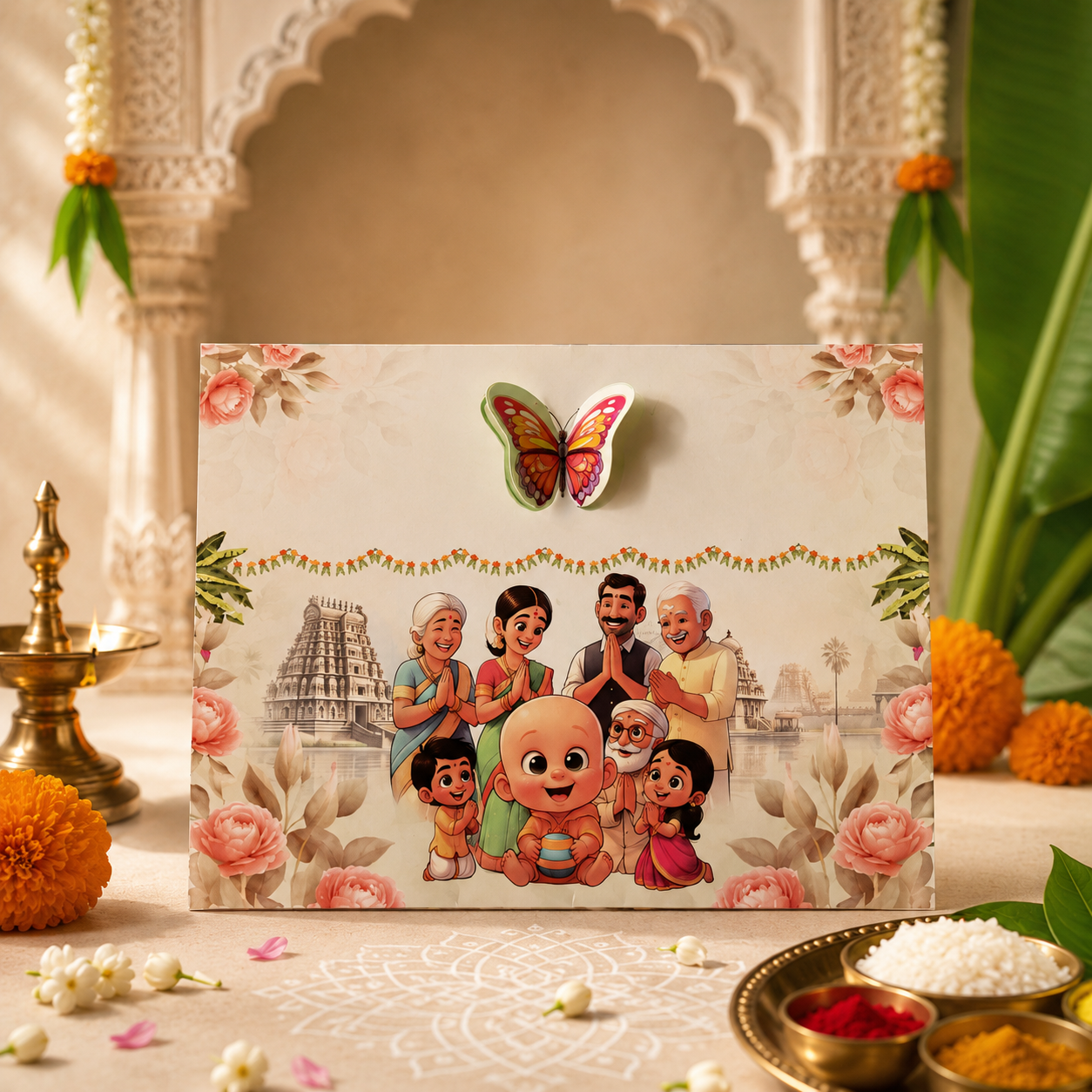 Traditional  Ear Boring and Tonsure Ceremony Invitation
